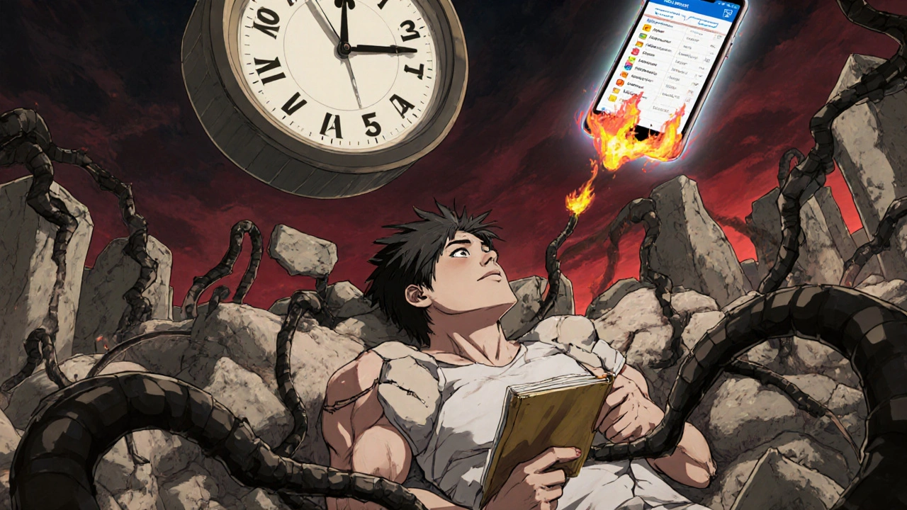 Patient dans un champ de muscles brisés, une application médicale flottante le protège.