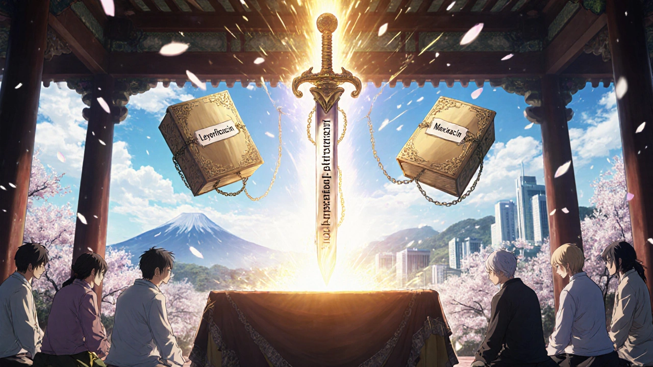 Autel médical où des antibiotiques dangereux sont enchaînés, une épée lumineuse les détruit.