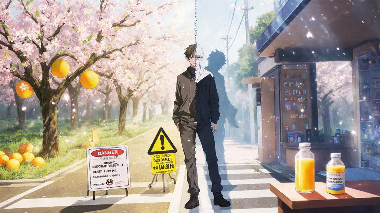 Héros au carrefour entre un danger citrique et une alternative sûre en pharmacie.