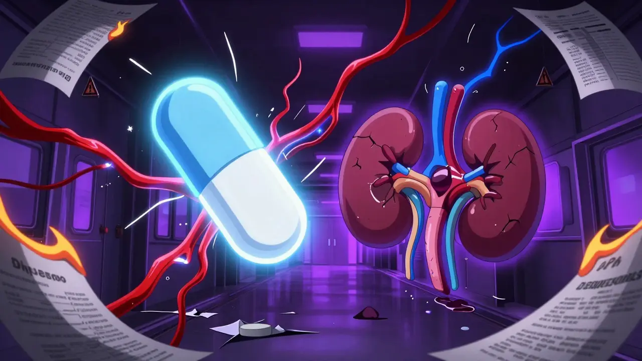 Antibiotiques fluoroquinolones et AINS : risques neurologiques et rénaux accrus