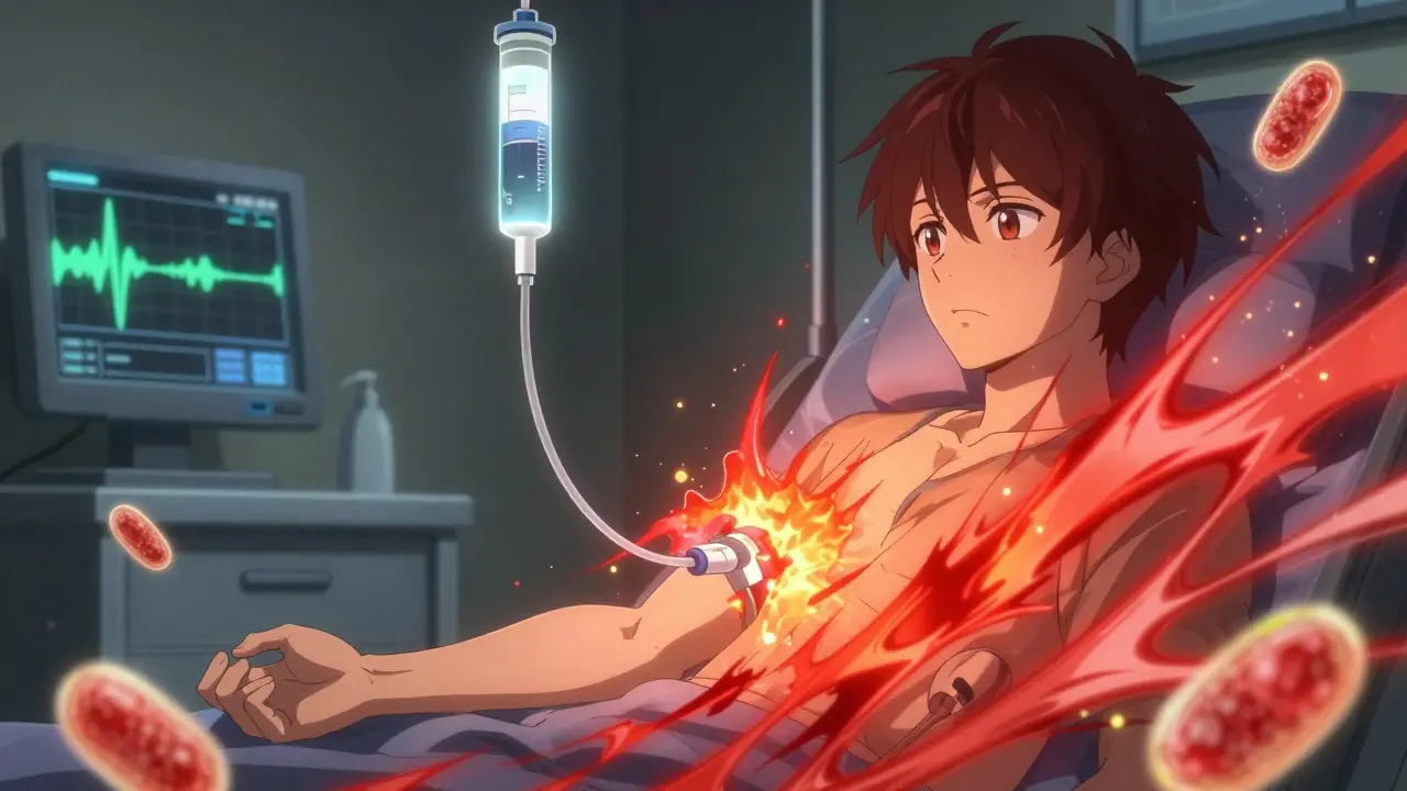 Vancomycine et syndrome de flush : réactions liées à l'infusion