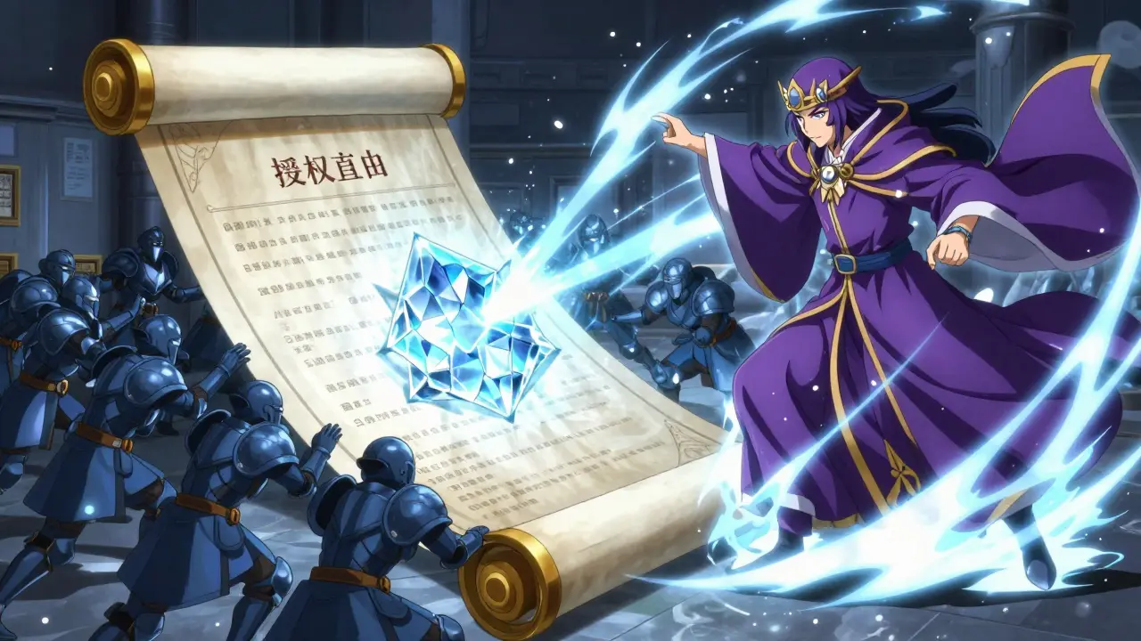 Bataille magique symbolisant la compétition commerciale entre laboratoires pour un brevet.