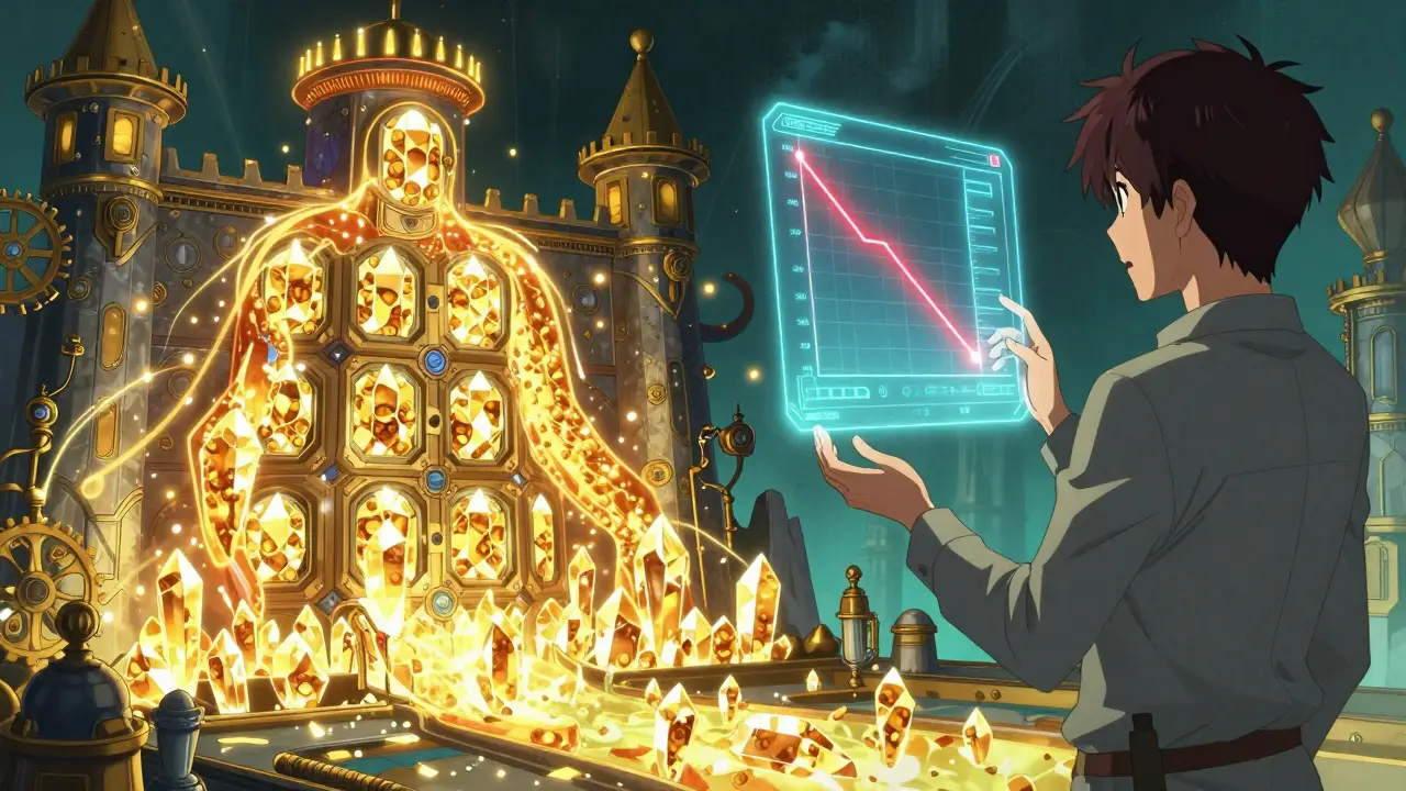 Représentation conceptuelle du stockage des graisses et d'un capteur de glucose holographique style anime.