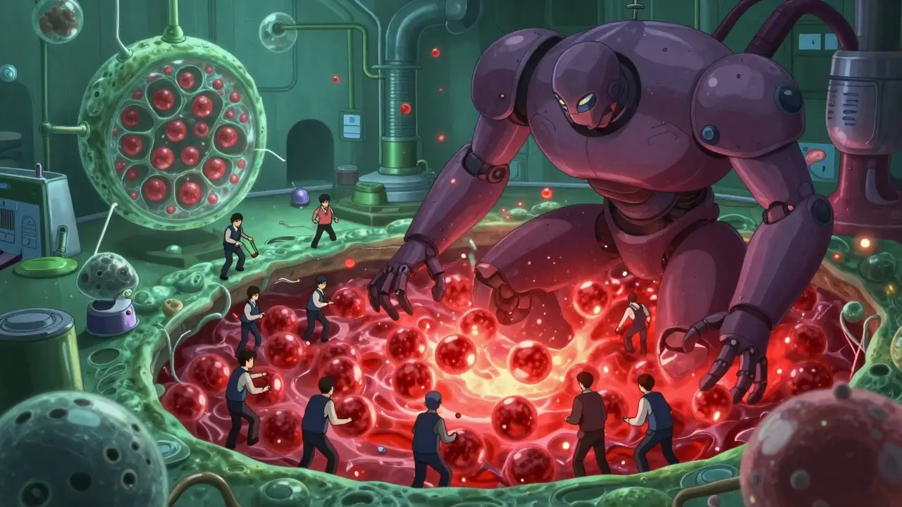 Usine cellulaire bloquée par un inhibiteur robotique