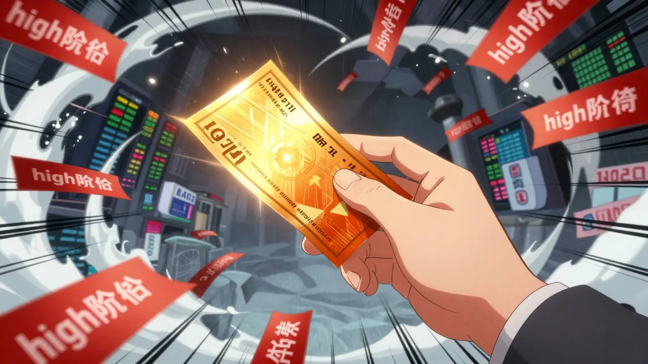Main saisissant un coupon doré dans une tempête de prix élevés